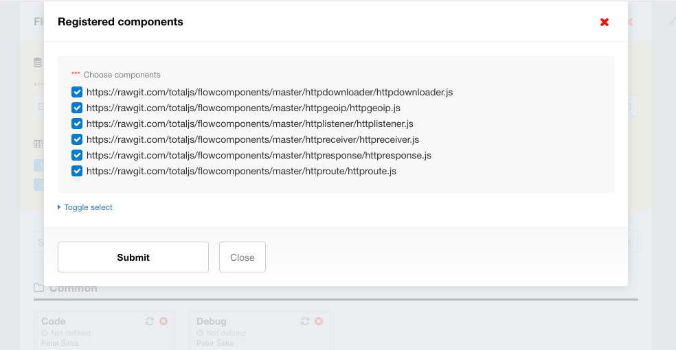 Importing components