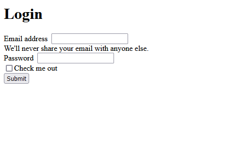 login form