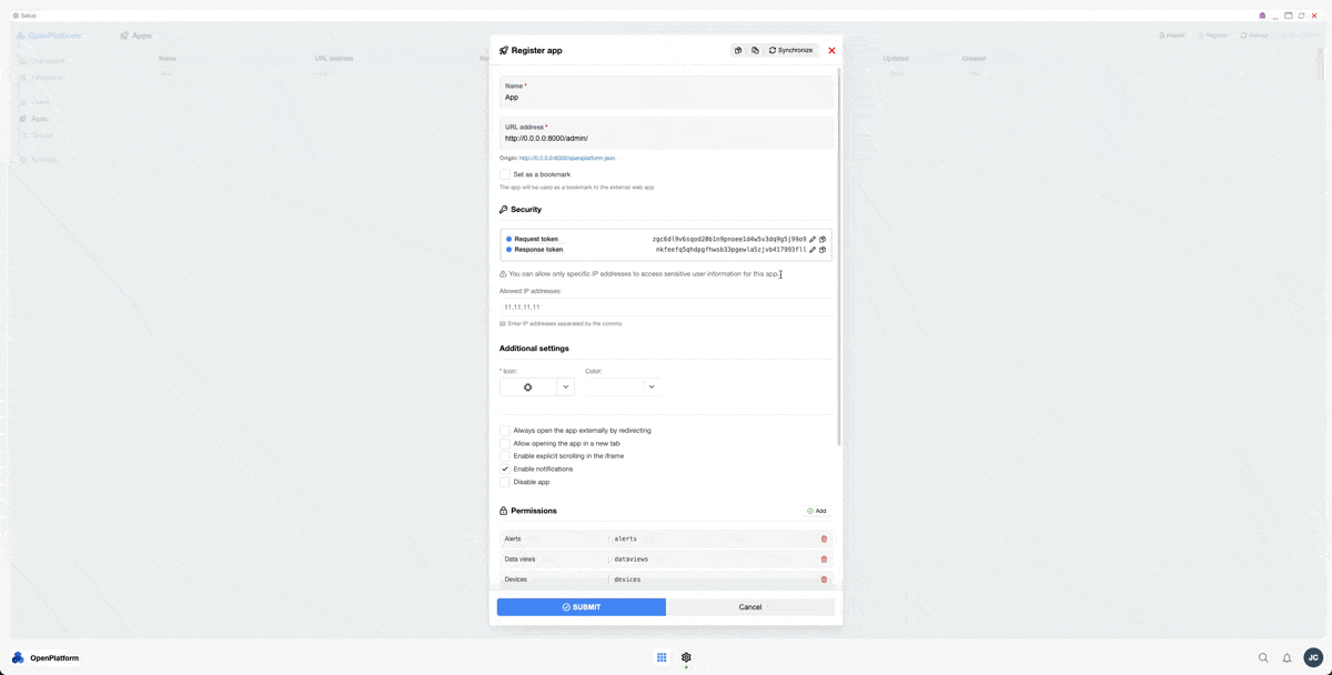 Importing IoT platform application to OpenPlatform