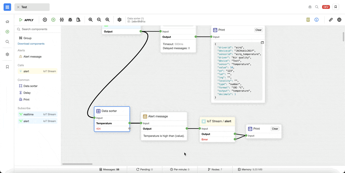 Creating an alert from the Flow