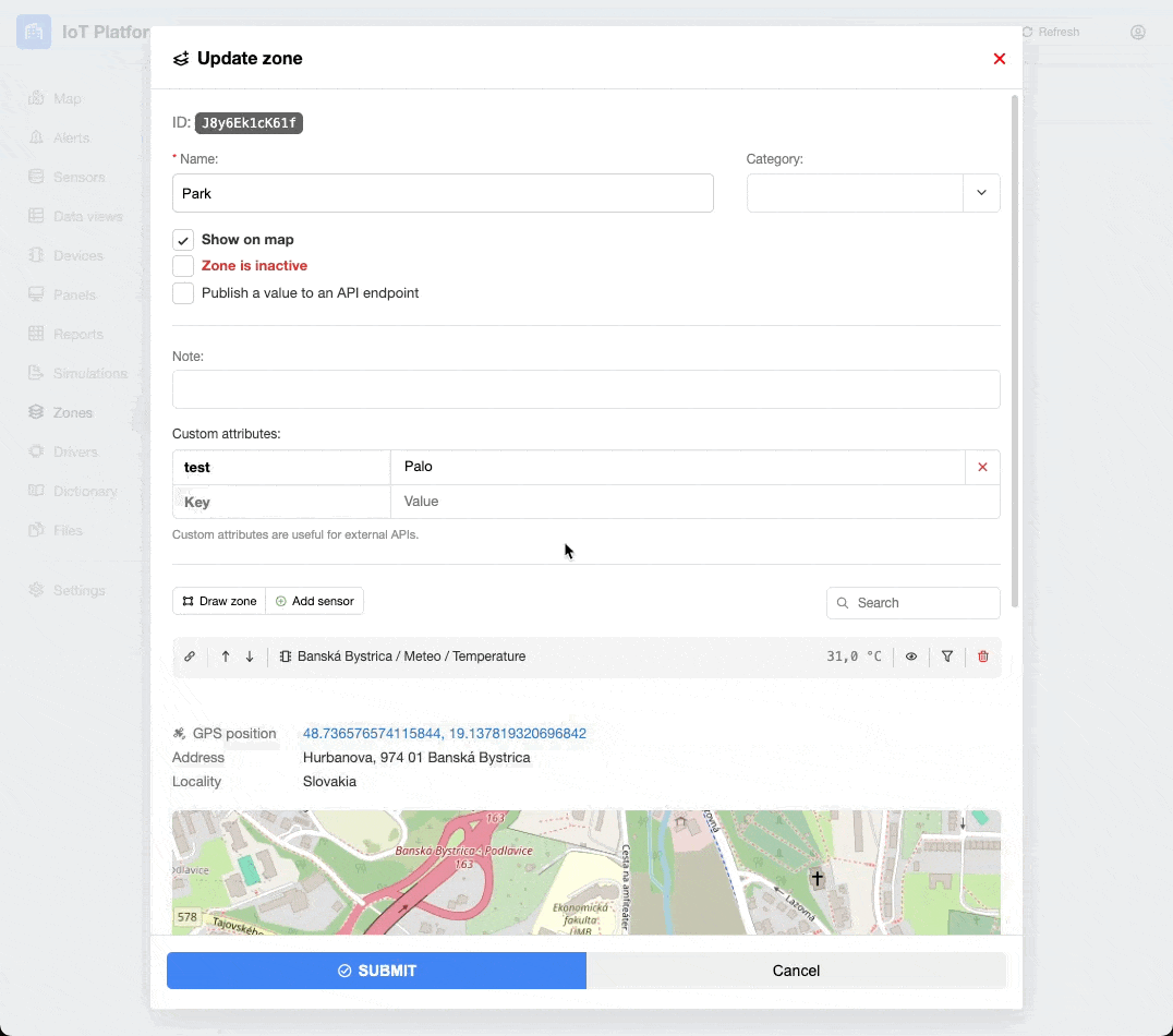 Publishing zone as an API endpoint