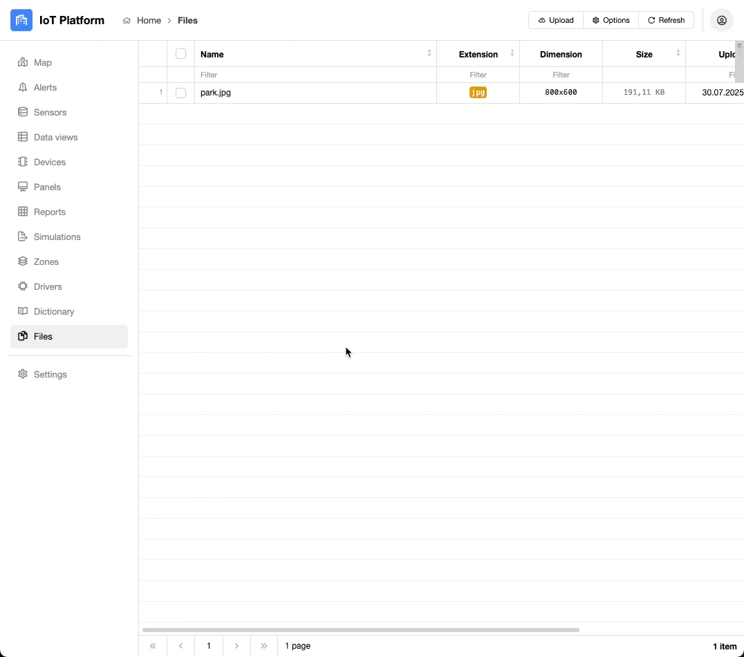 New Files section